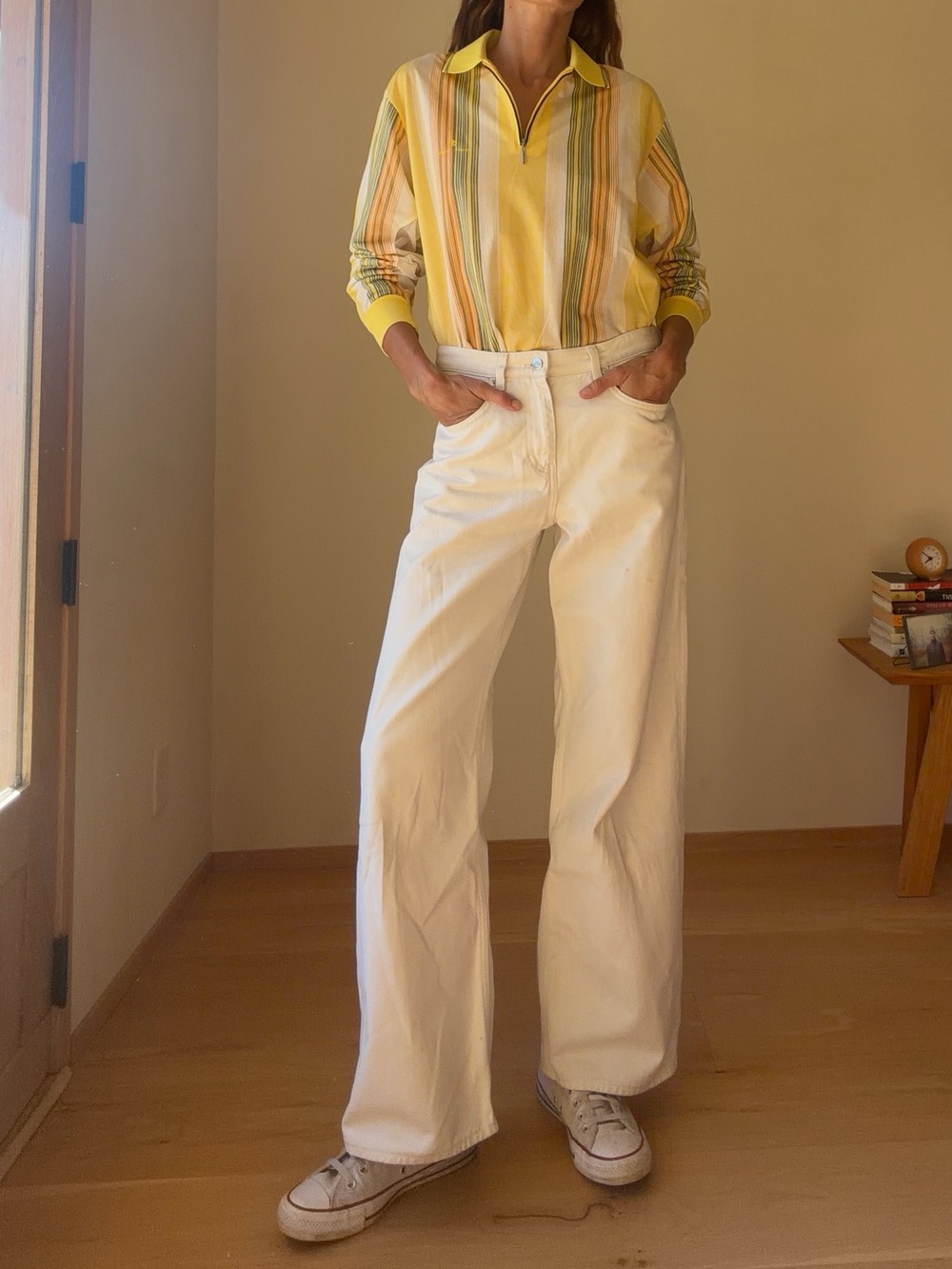 Striped Yellow Collared golf polo - VINTAGE POLO